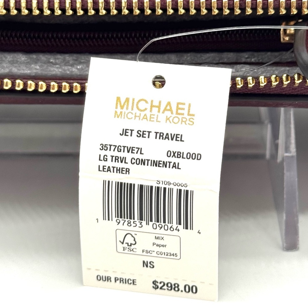 Michael Kors Large Continental Wallet Wristlet Ox Blood - Picture 7 of 7